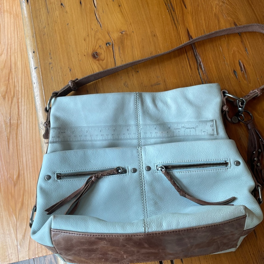The Sak Blue and Brown Crossbody Bag with Adjustable Strap